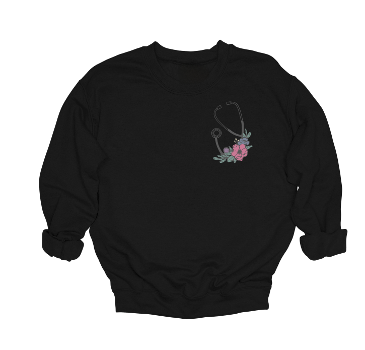 Floral Stethoscope Crewneck Sweater