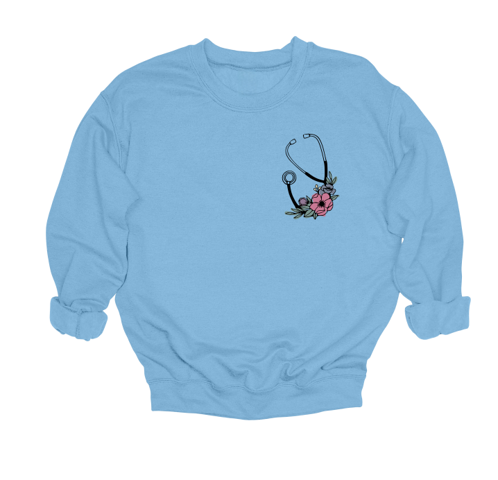 Floral Stethoscope Crewneck Sweater