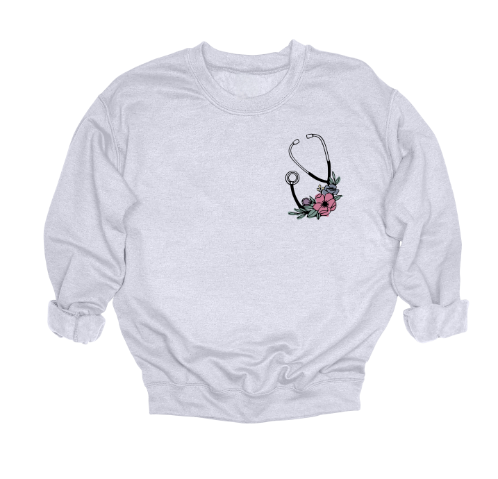 Floral Stethoscope Crewneck Sweater