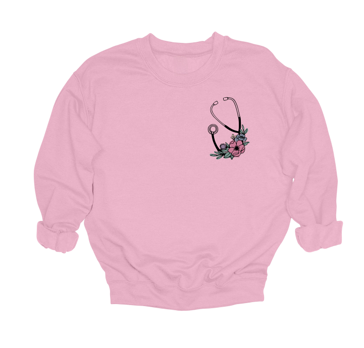 Floral Stethoscope Crewneck Sweater