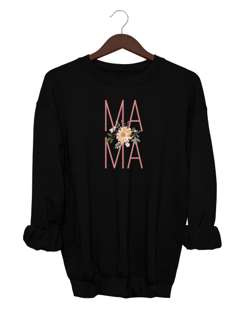 Mama with Flowers Crewneck Sweater
