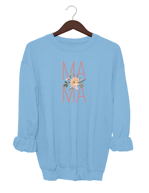 Mama with Flowers Crewneck Sweater