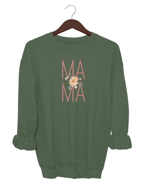 Mama with Flowers Crewneck Sweater