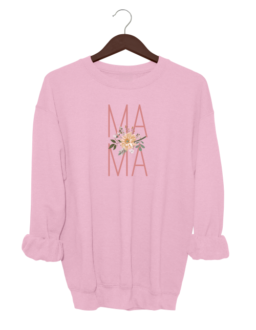Mama with Flowers Crewneck Sweater