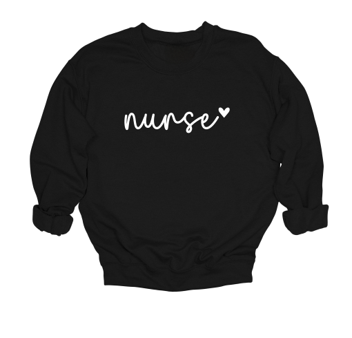 Handwritten Nurse with Heart Crewneck