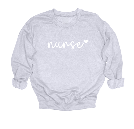 Handwritten Nurse with Heart Crewneck