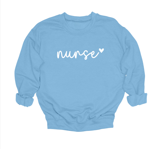 Handwritten Nurse with Heart Crewneck