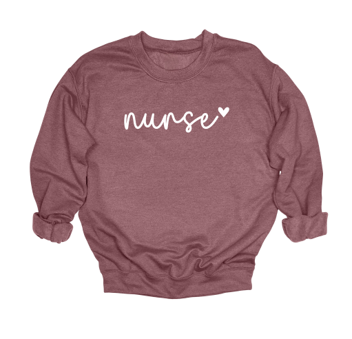 Handwritten Nurse with Heart Crewneck