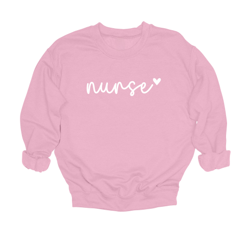Handwritten Nurse with Heart Crewneck