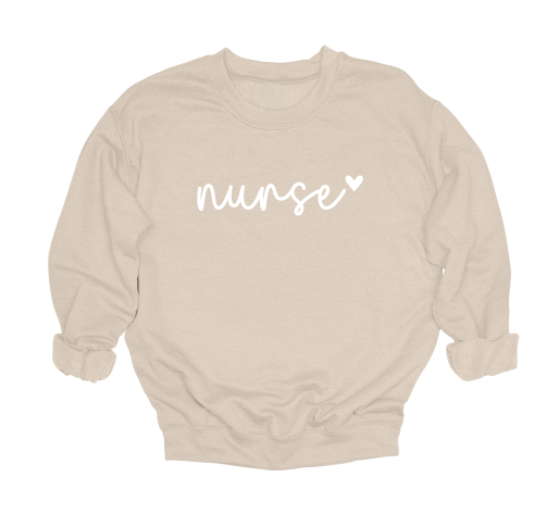 Handwritten Nurse with Heart Crewneck