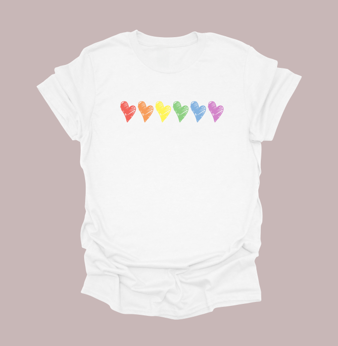 Pride Doodle Hearts T-Shirt