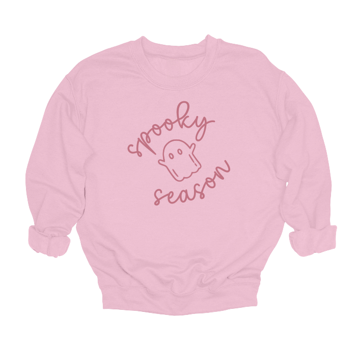 Pink Spooky Season Crewneck Sweater