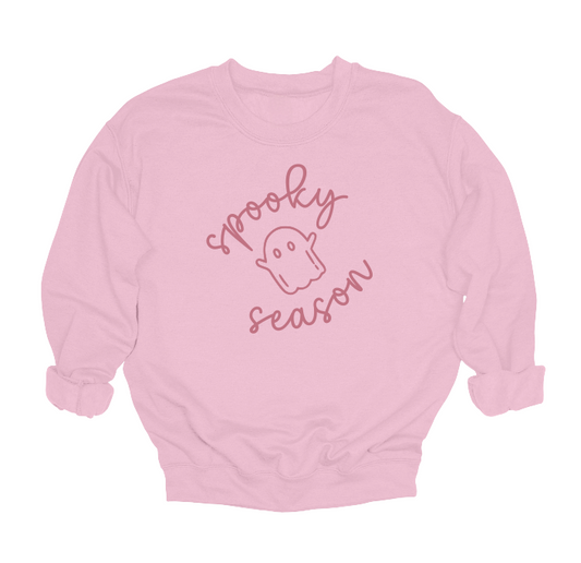Pink Spooky Season Crewneck Sweater