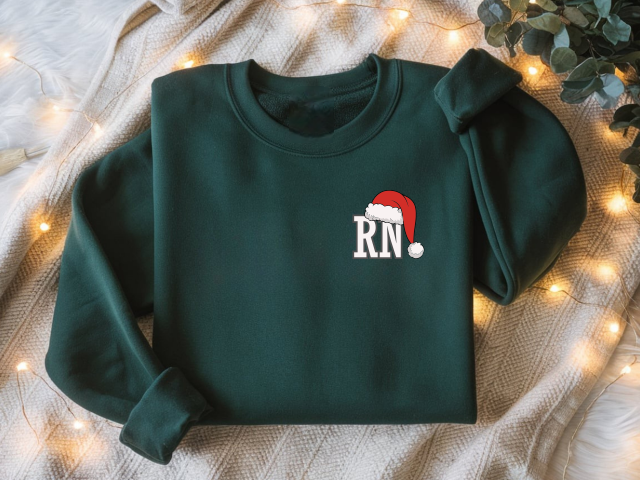 Santa Hat RN Crewneck Sweater