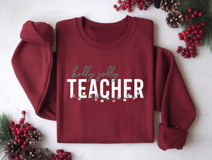 Holly Jolly Teacher Crewneck Sweater