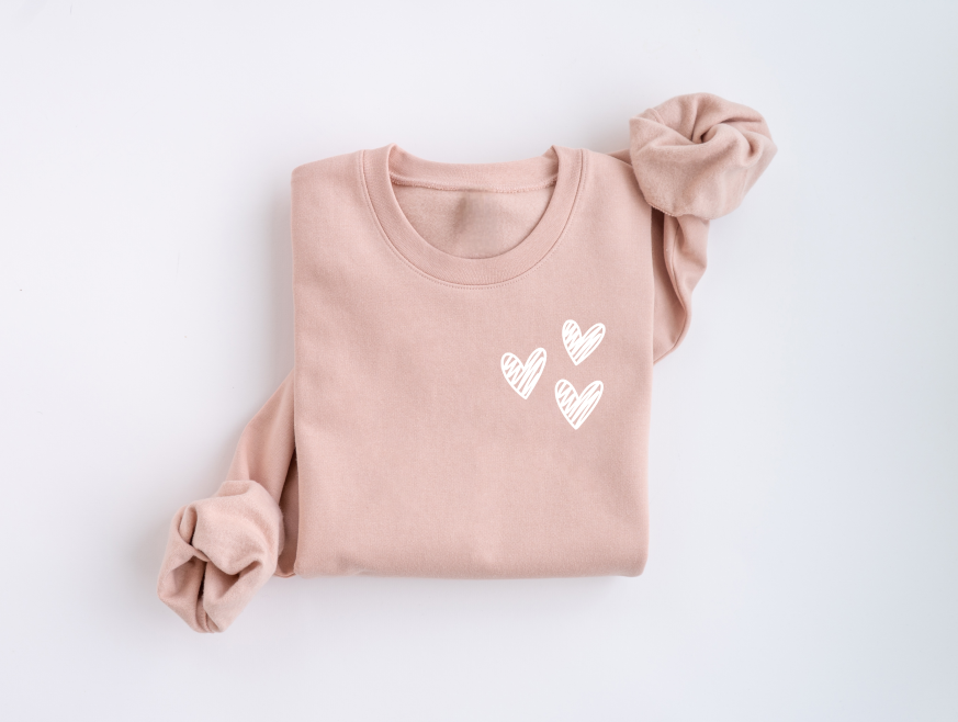 Sketch Hearts Crewneck Sweater