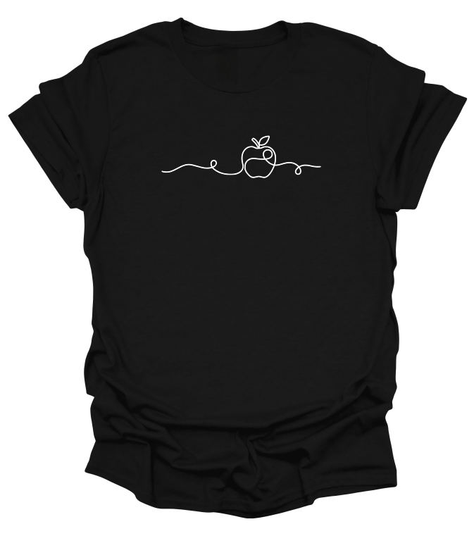 Minimalist Line Art Apple T-Shirt