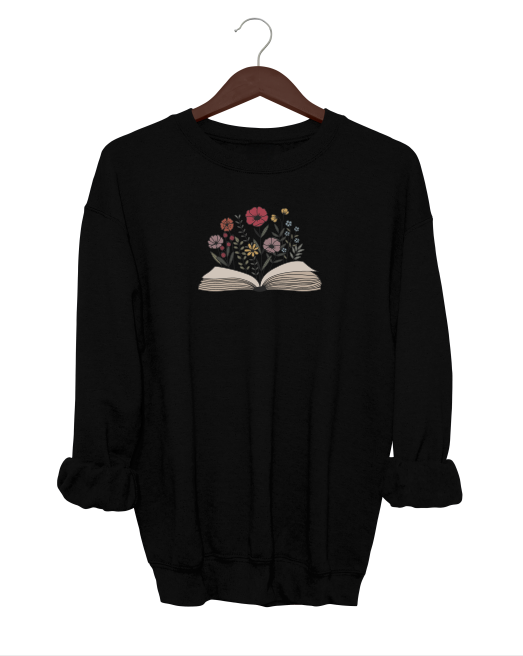 Floral Book Crewneck Sweater