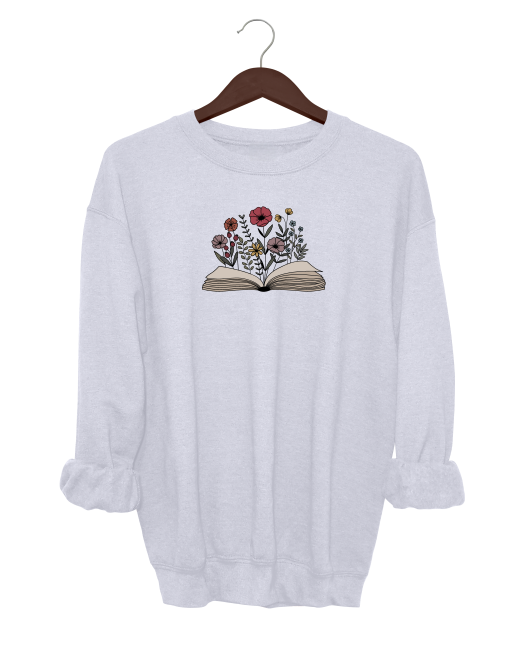 Floral Book Crewneck Sweater