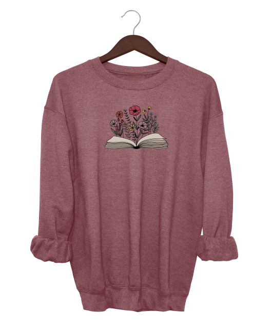 Floral Book Crewneck Sweater