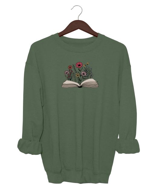 Floral Book Crewneck Sweater
