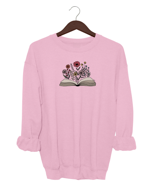 Floral Book Crewneck Sweater