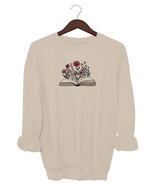 Floral Book Crewneck Sweater