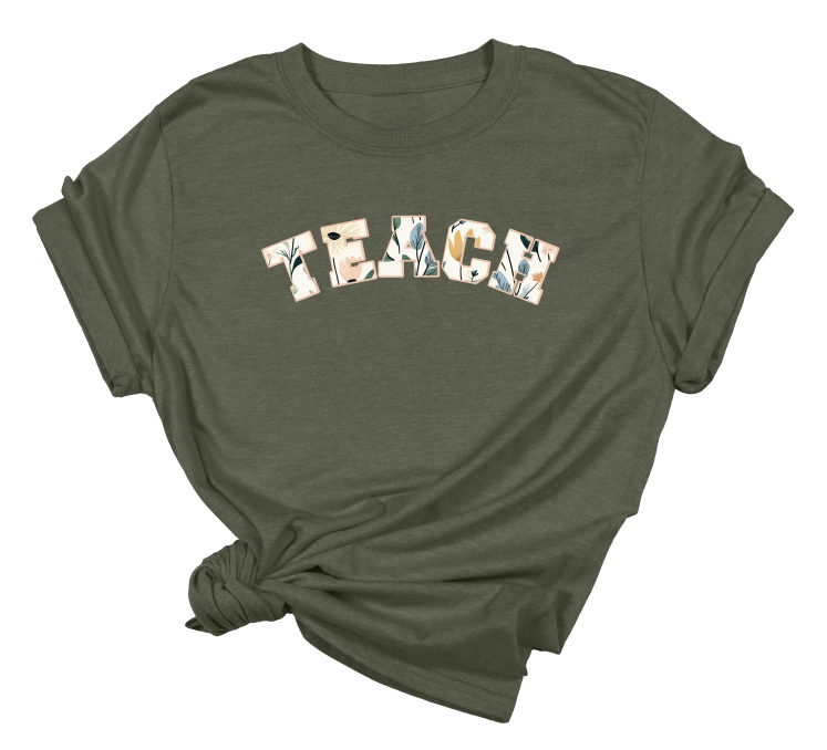 Floral Teach T-Shirt