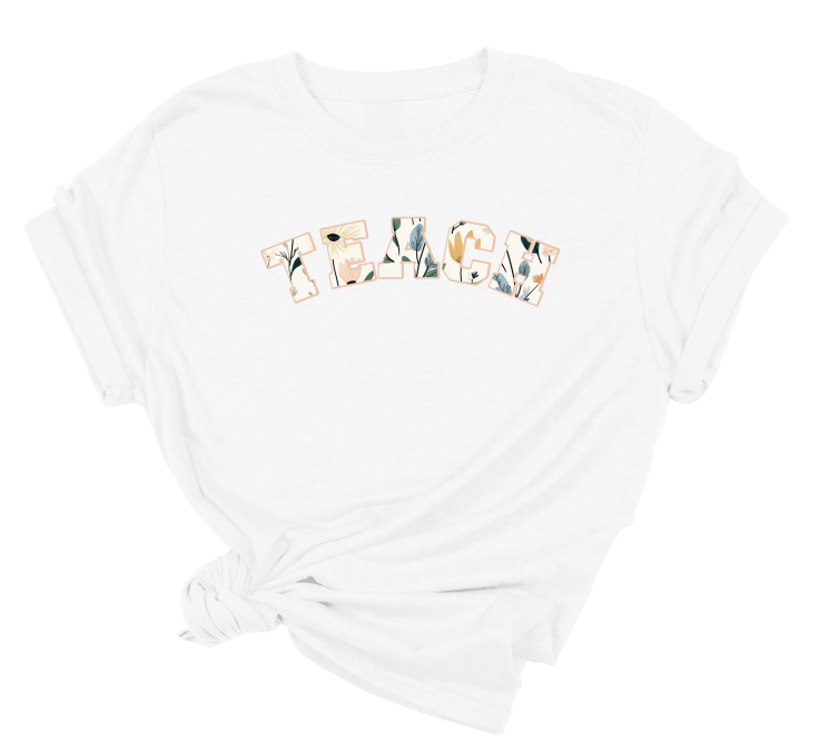 Floral Teach T-Shirt