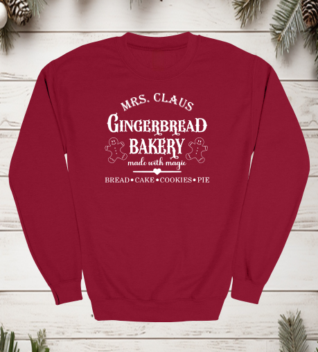 Mrs Claus Gingerbread Bakery Crewneck Sweater