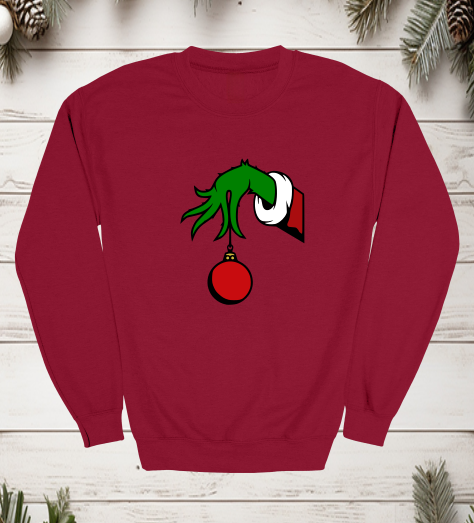 Grinch Hand Crewneck Sweater