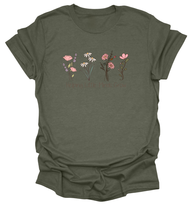 Floral Helping Little Minds Grow T-Shirt