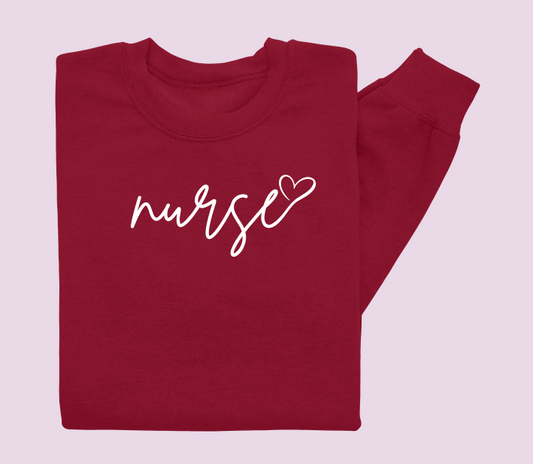 Cursive Nurse Love Crewneck Sweater