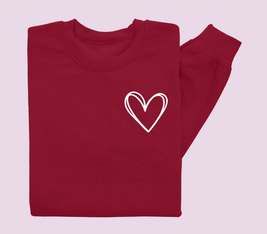 Sketch Heart Crewneck Sweater