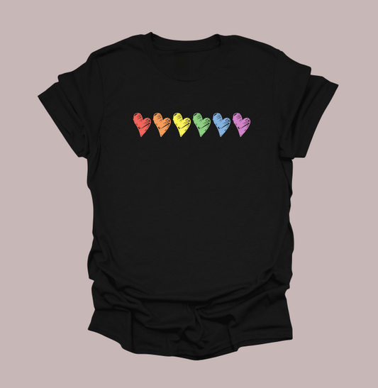 Pride Doodle Hearts T-Shirt