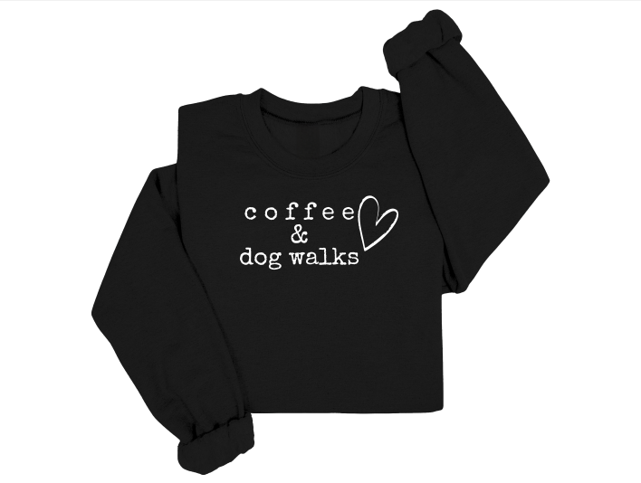 Coffee & Dog Walks Crewneck Sweater