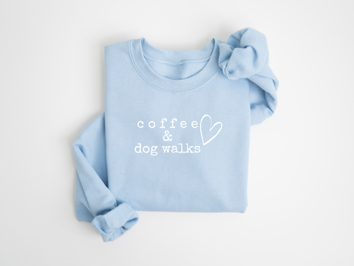 Coffee & Dog Walks Crewneck Sweater