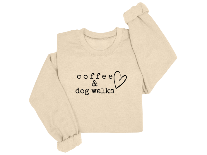 Coffee & Dog Walks Crewneck Sweater