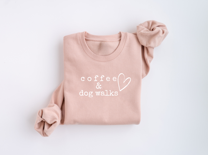 Coffee & Dog Walks Crewneck Sweater