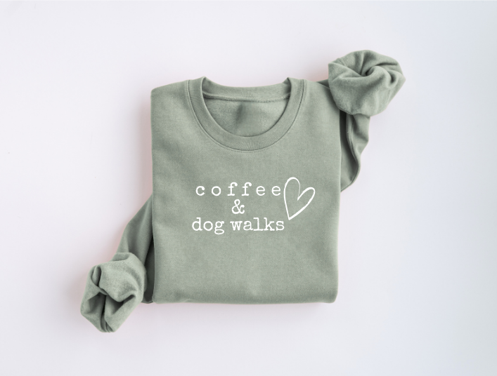 Coffee & Dog Walks Crewneck Sweater