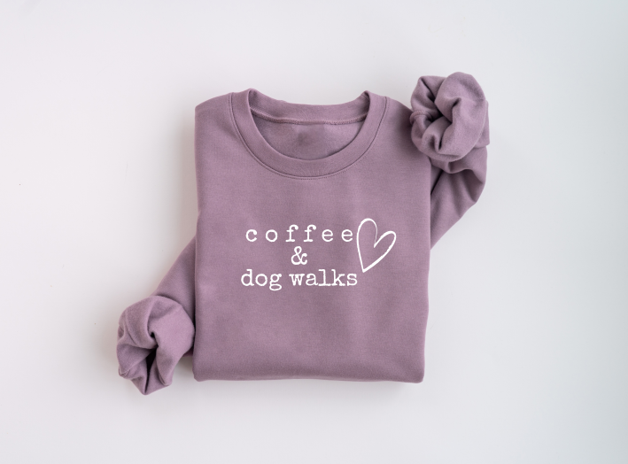 Coffee & Dog Walks Crewneck Sweater