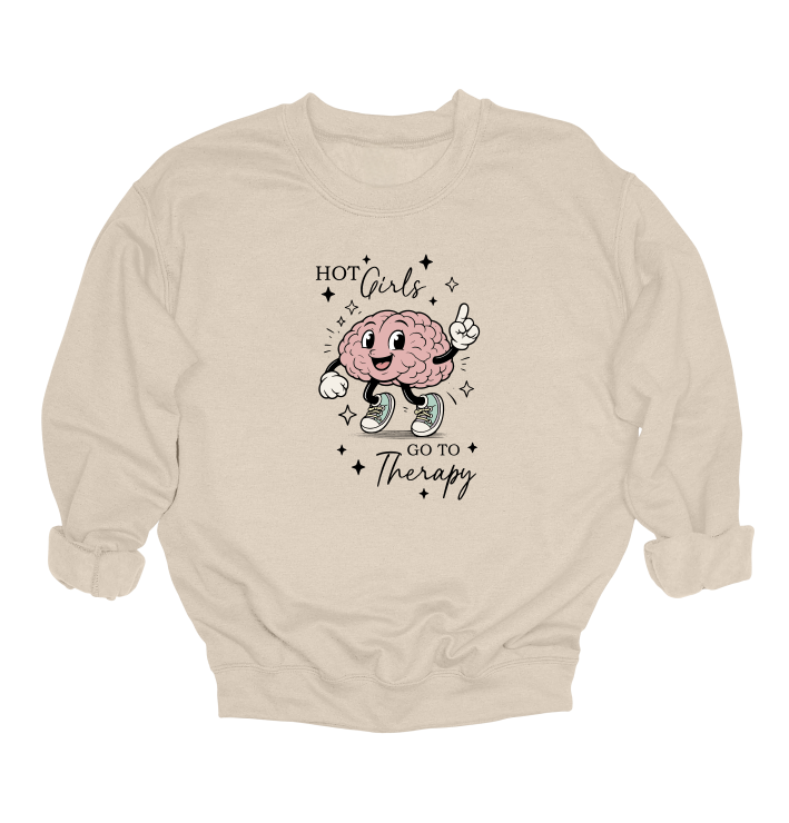 Hot Girls Go To Therapy Crewneck Sweater