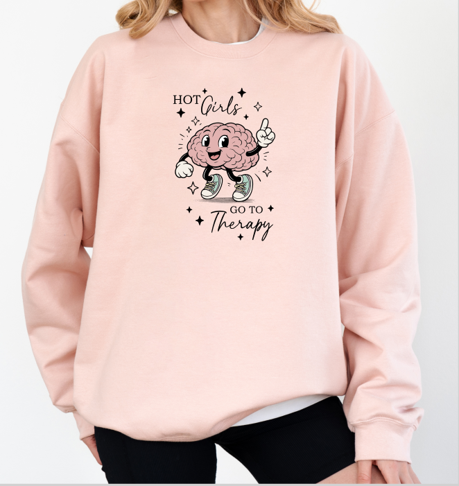 Hot Girls Go To Therapy Crewneck Sweater