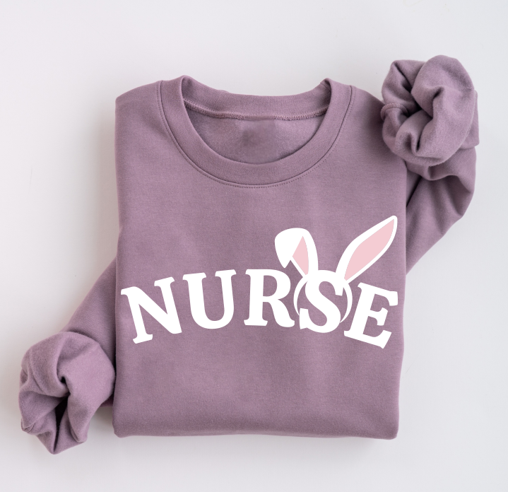 Nurse with Bunny Ears Crewneck Sweater