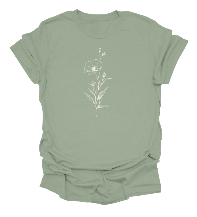 FIne Line Floral T-Shirt