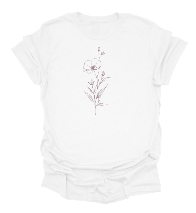 FIne Line Floral T-Shirt