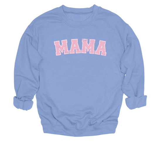 Soft Pink Mama Varisty Crewneck Sweater