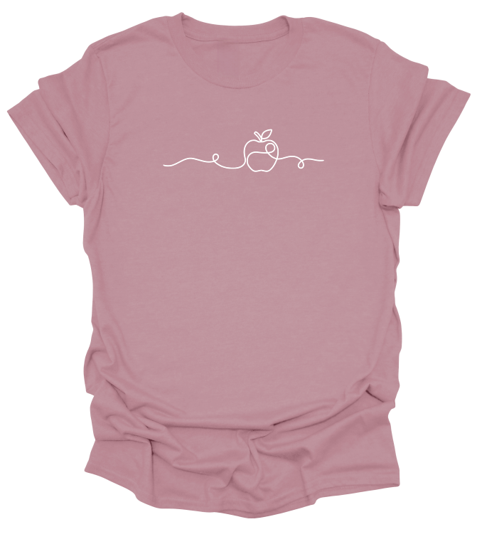 Minimalist Line Art Apple T-Shirt