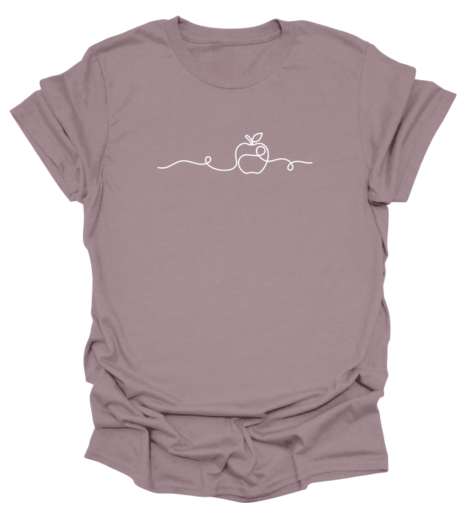Minimalist Line Art Apple T-Shirt