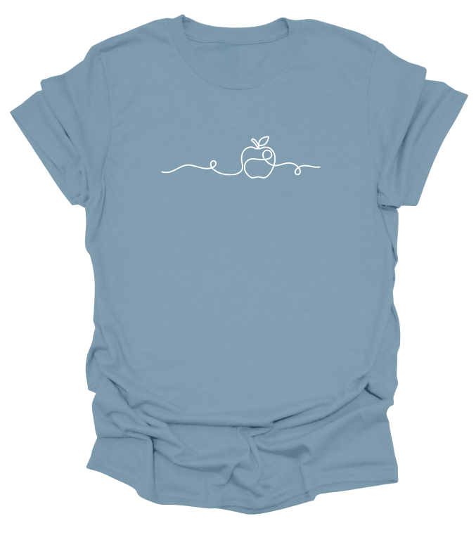 Minimalist Line Art Apple T-Shirt